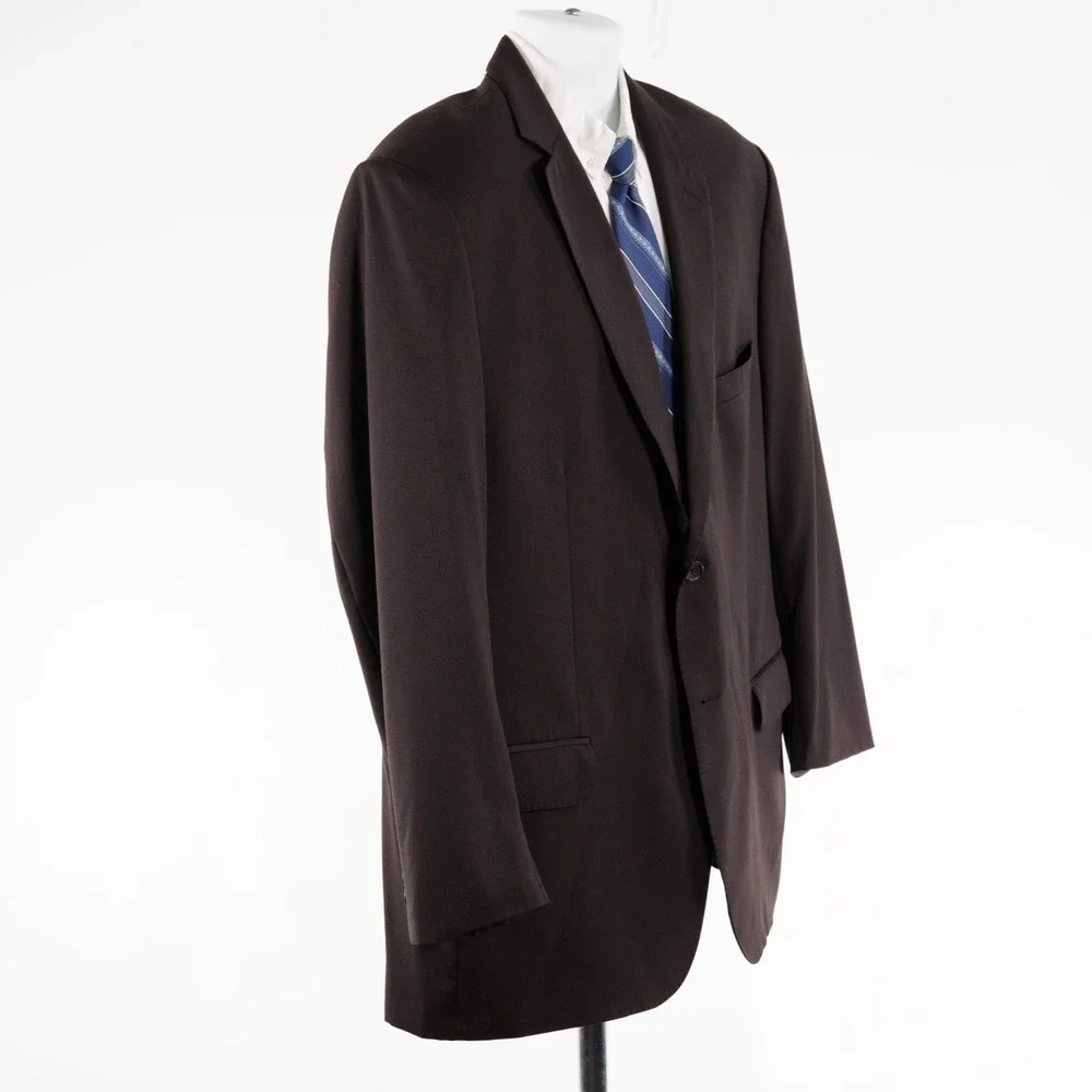 Pronto Uomo Platinum Super 120's Wool Chocolate Brown Suit Jacket 44R Tagged 46R